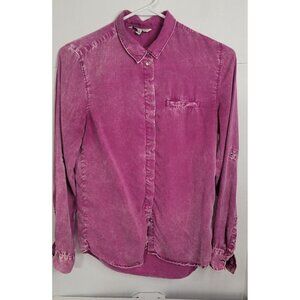 Calvin Klein Womens Collared Long Sleeves pink Tunic Blouse‎ Top Size XS lyocell